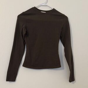 Adanola Long Sleeve Olive Top
